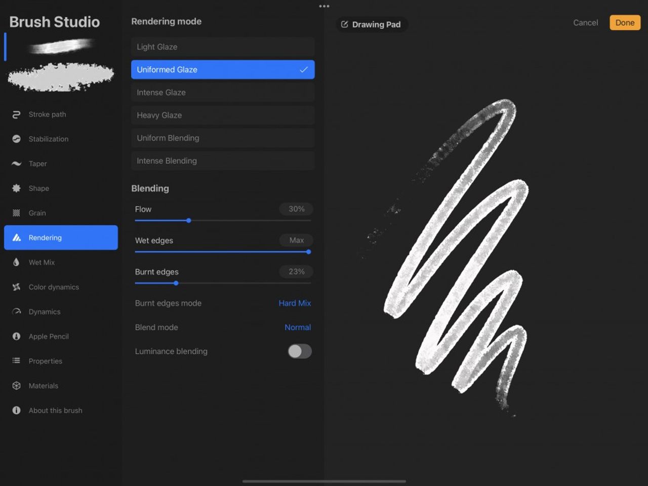 Brush Studio Settings — Procreate Handbook