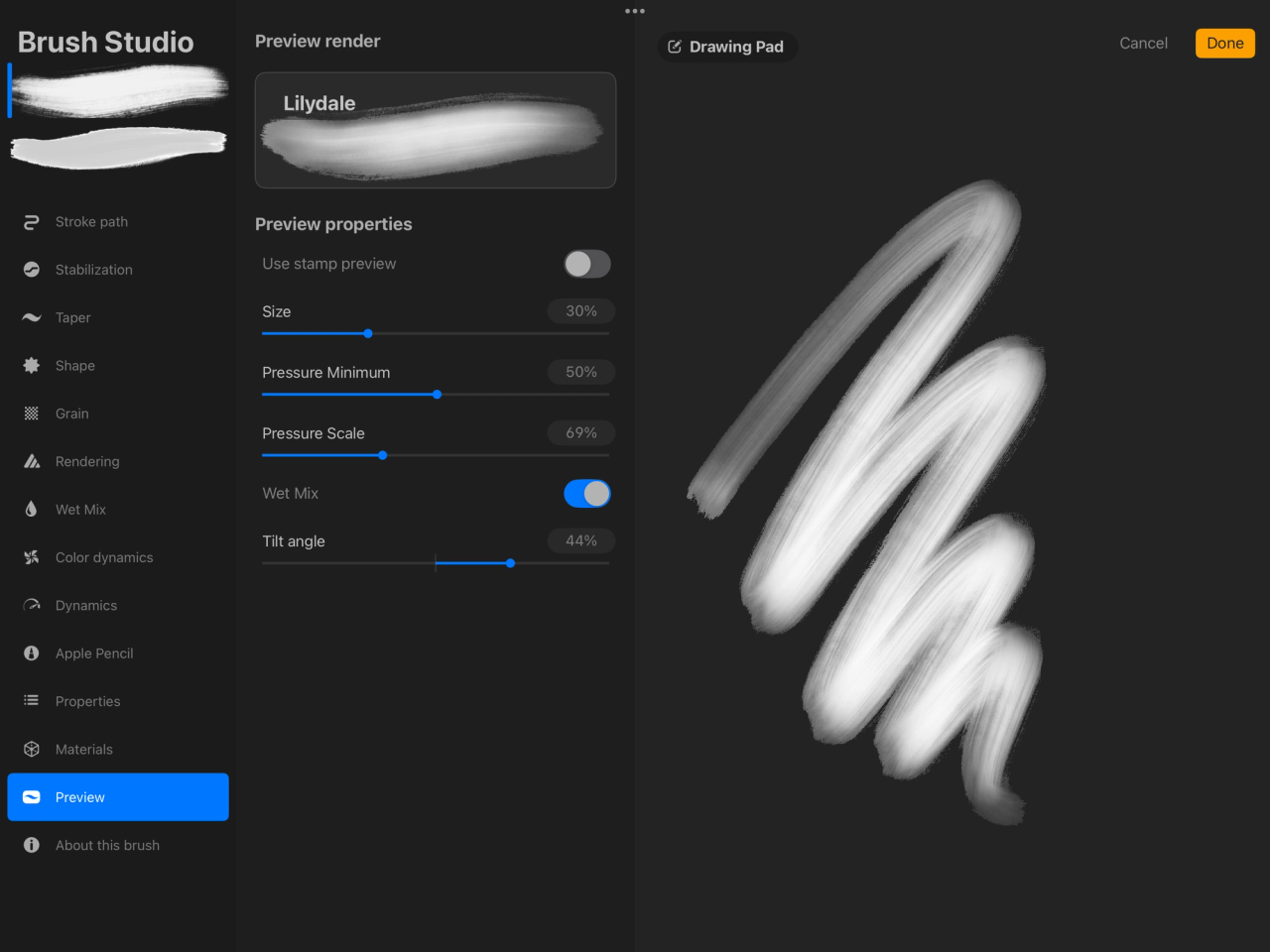 Brush Studio Settings — Procreate Handbook