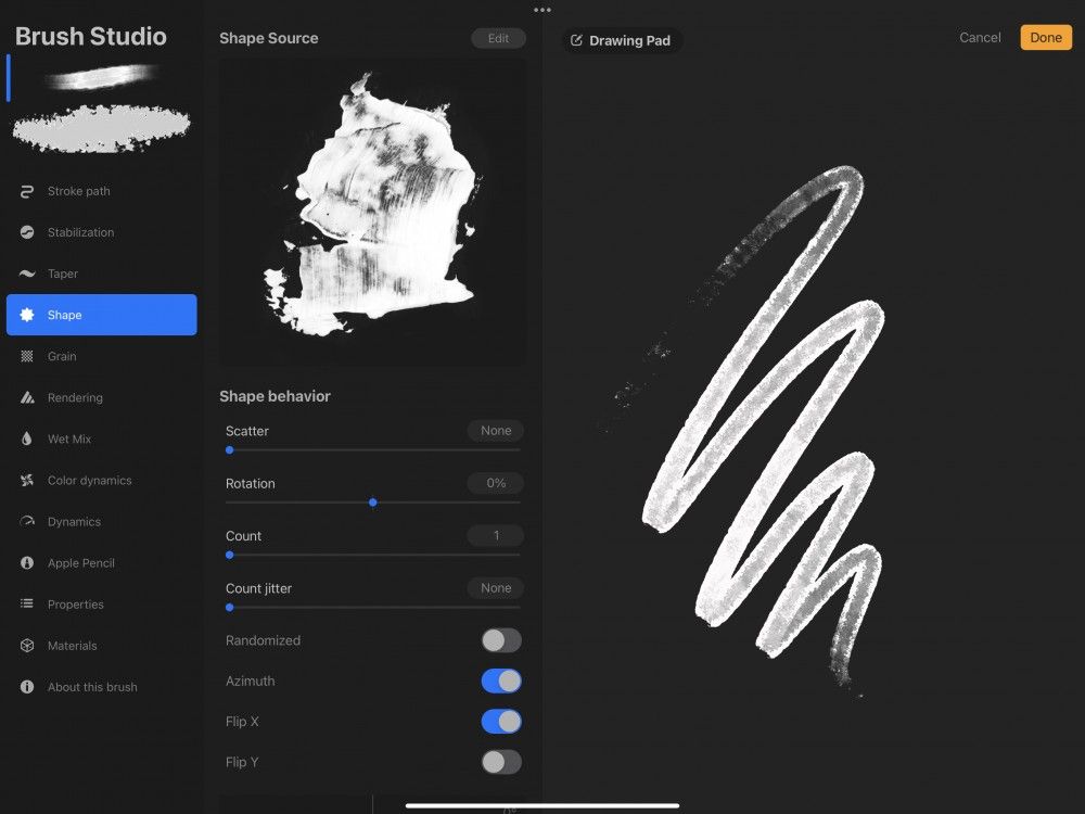 motion filtering procreate