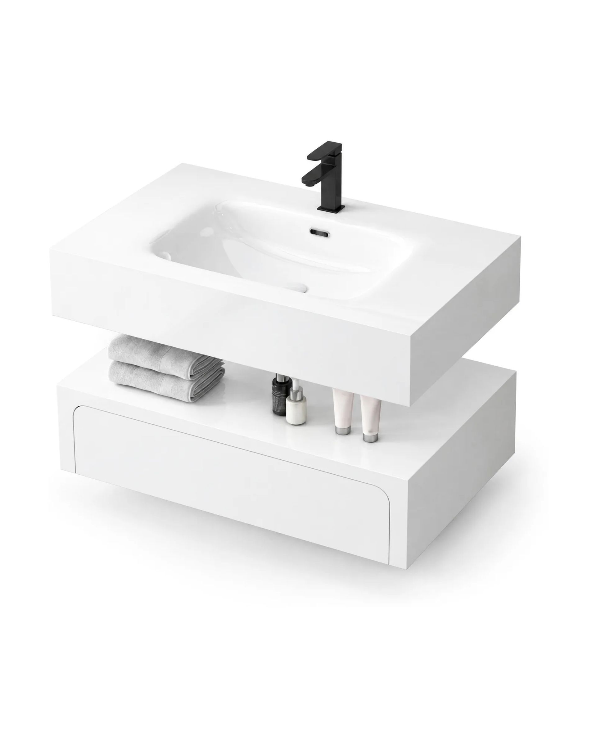 Mueble RACKM-W Blanco, vista 3/4