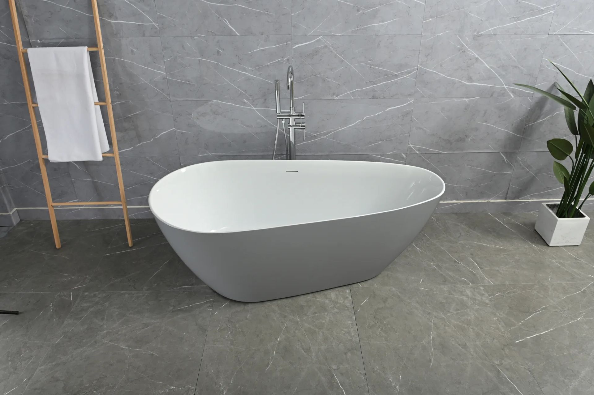Bañera BAE-3-GW Gris y Blanco, vista ambientada