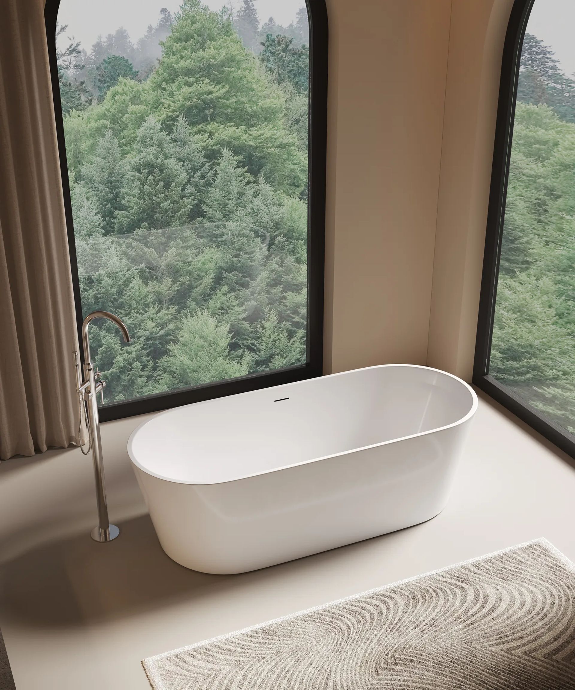 Bañera BAE-1 Blanco Brillante, vista ambientada