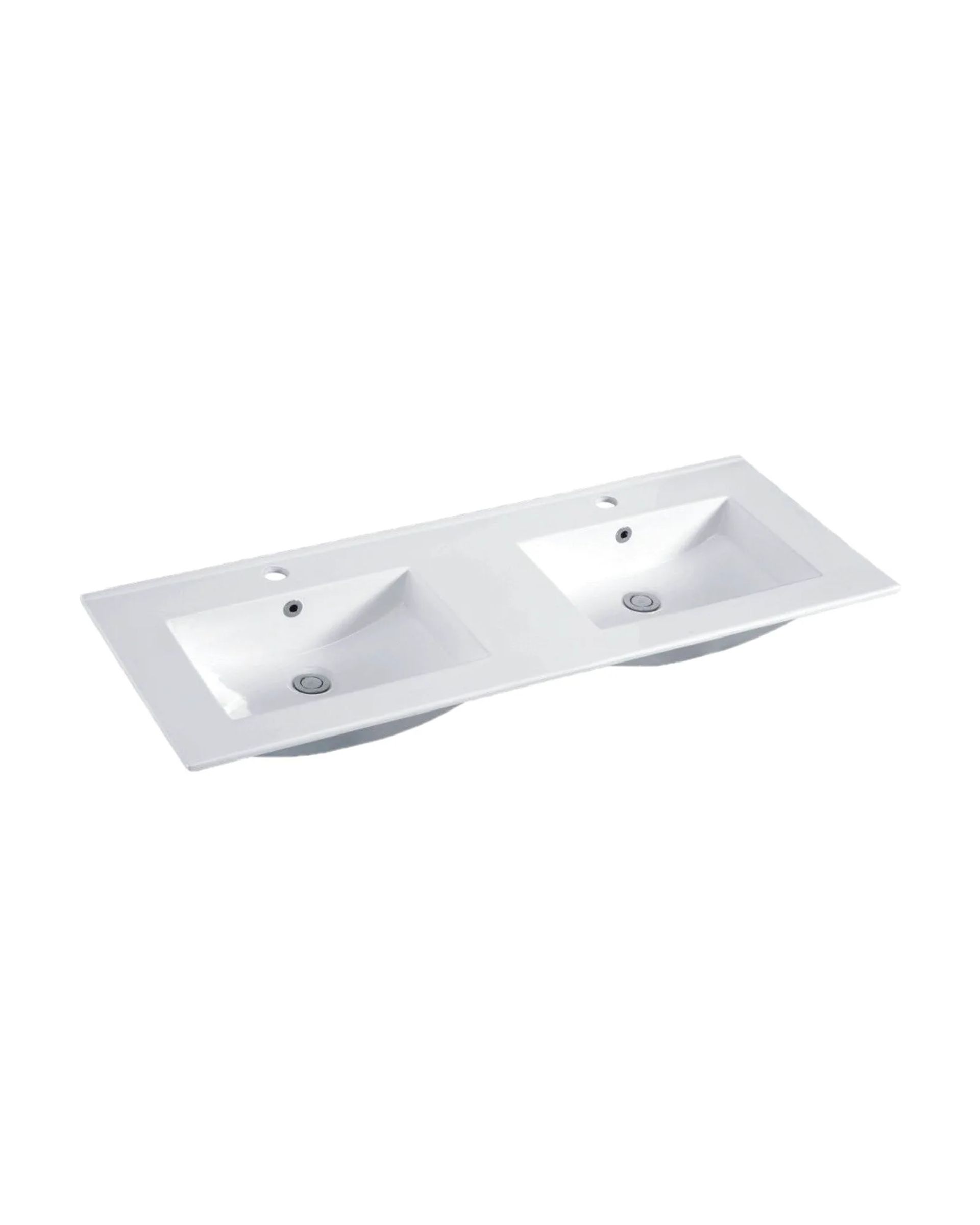Mesada B120DB (doble bacha) Blanco, vista 3/4