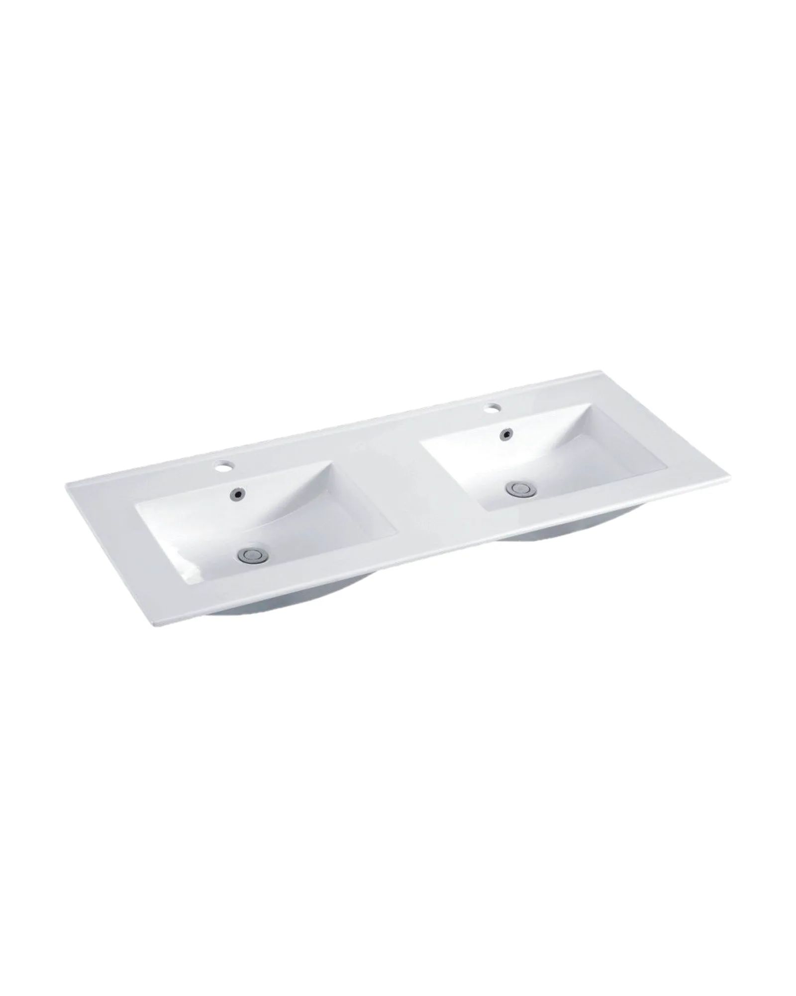 Mesada B120DB (doble bacha) Blanco, vista 3/4