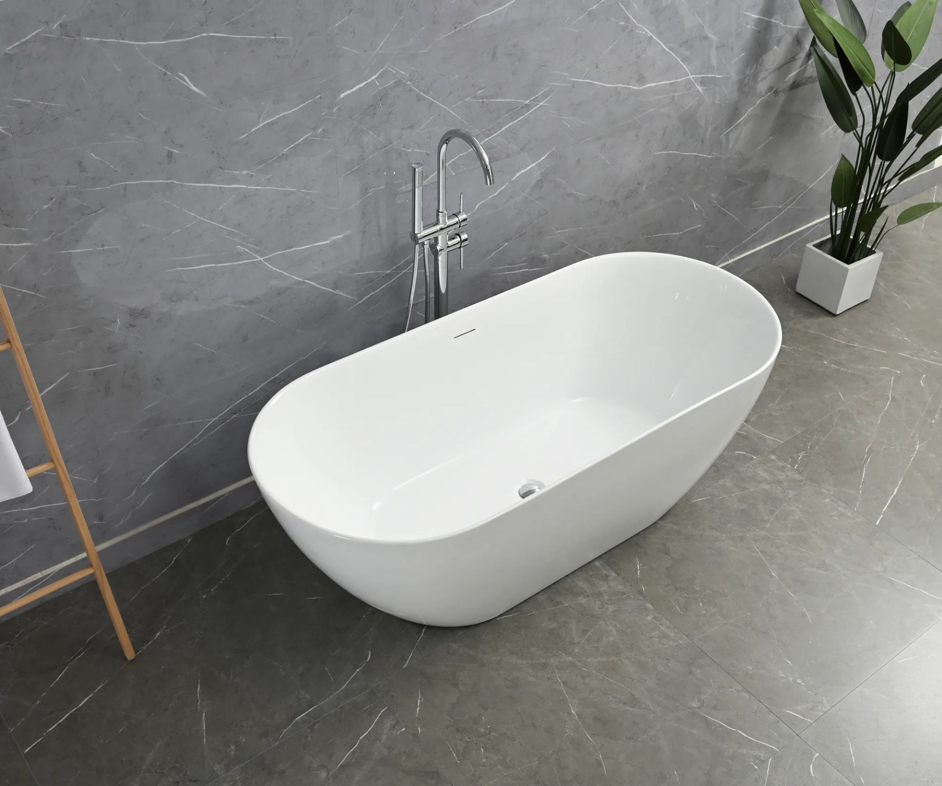 Bañera BAE-2 Blanco Brillante, vista ambientada