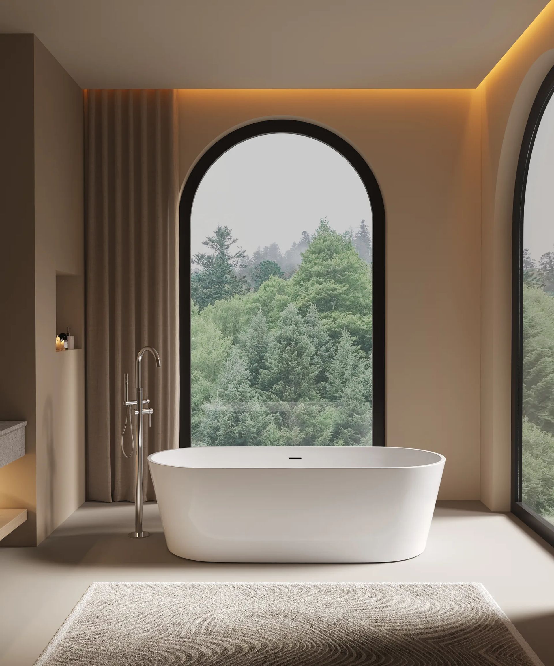Bañera BAE-1 Blanco Brillante, vista ambientada