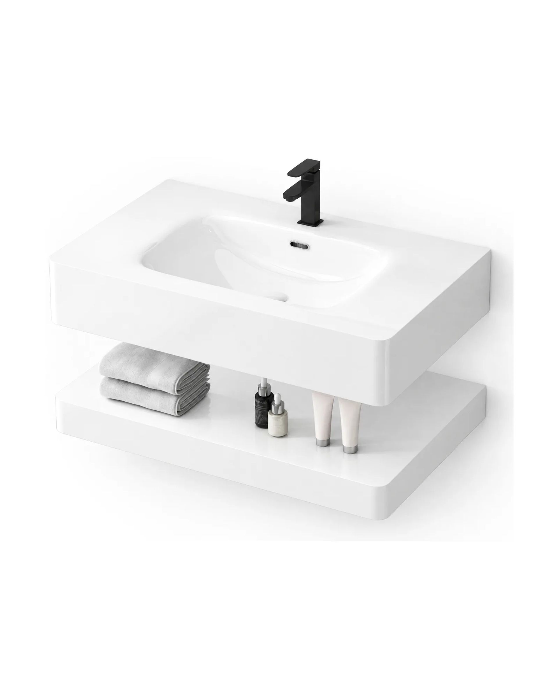 Mueble RACK-CU-W Blanco, vista 3/4