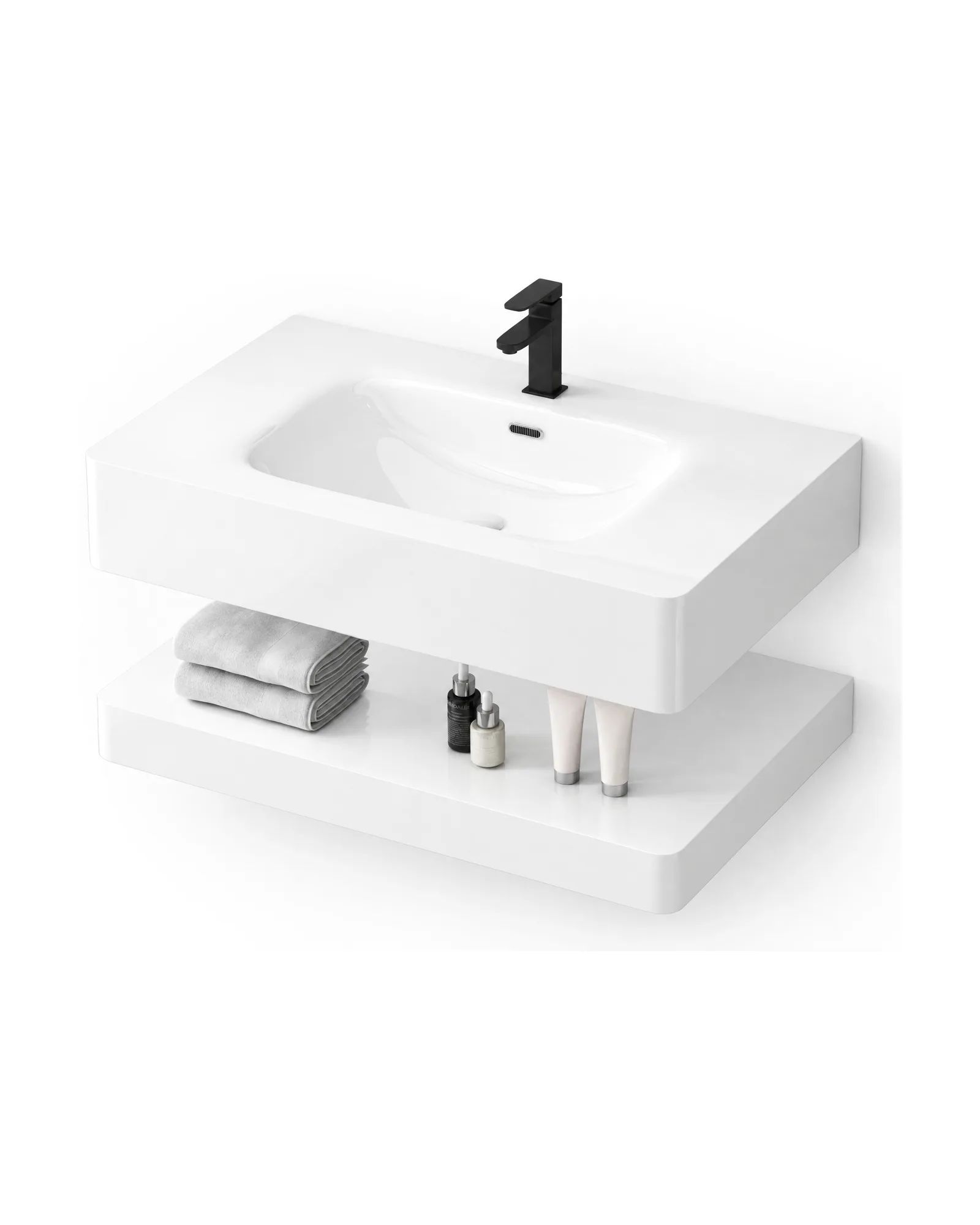 Mueble RACK-CU-W Blanco, vista 3/4