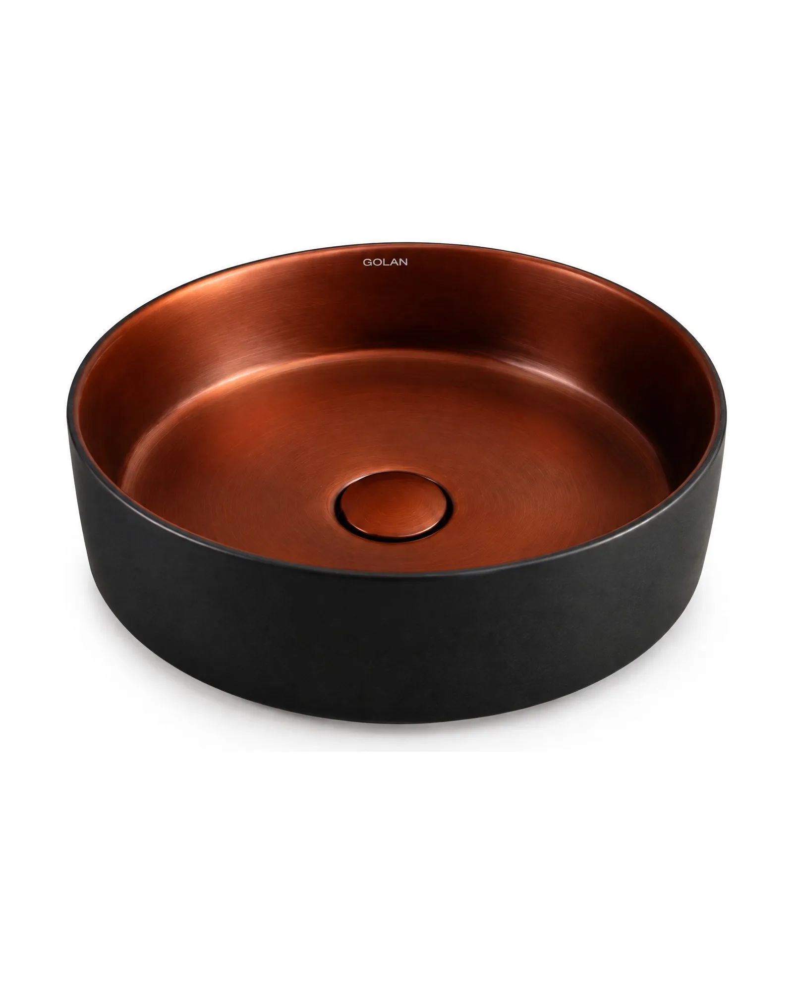Bacha 5014-BMRB Negro Matte exterior, rojo metalizado interior, vista 3/4