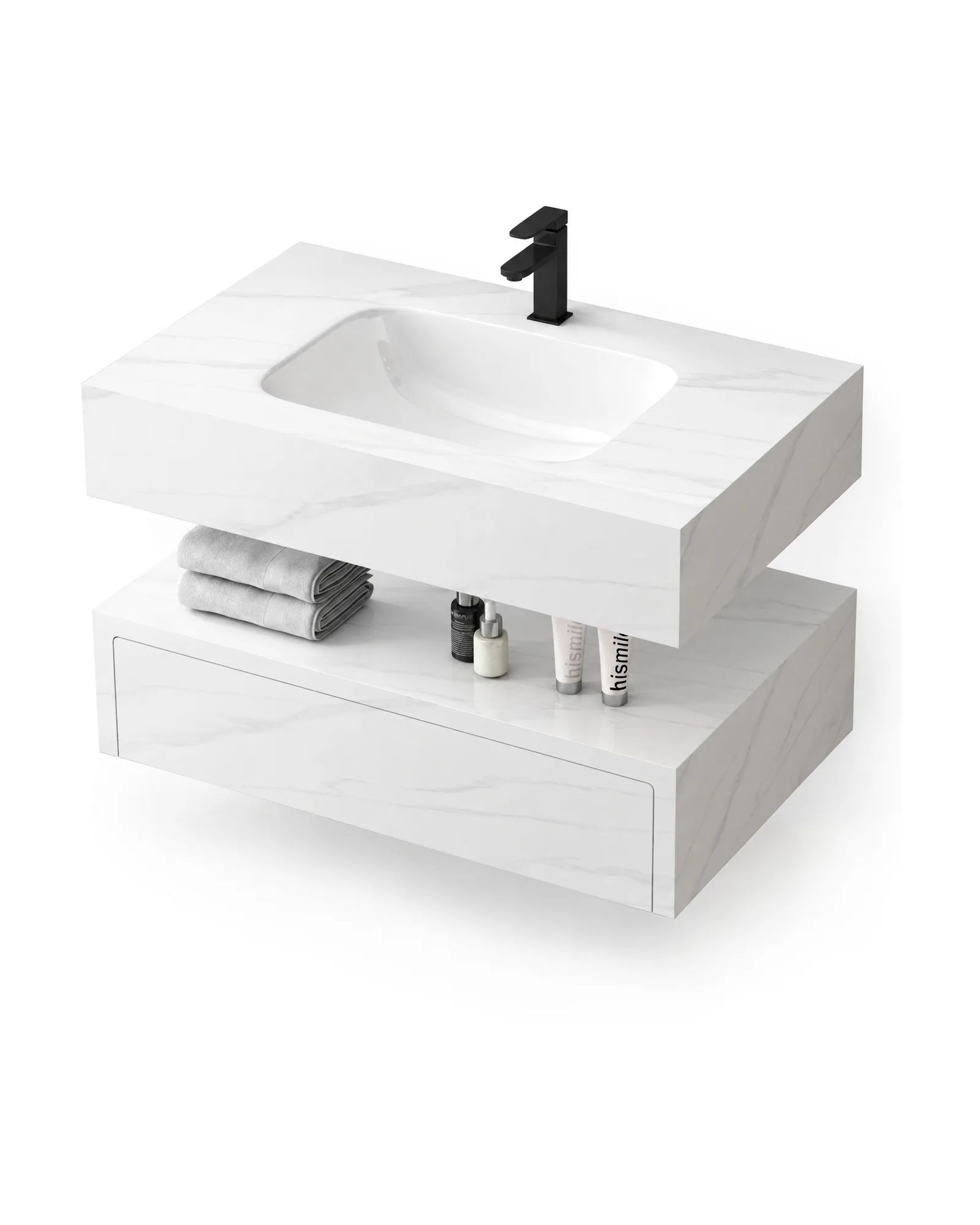 Mueble RACKM-C Calacatta, vista 3/4
