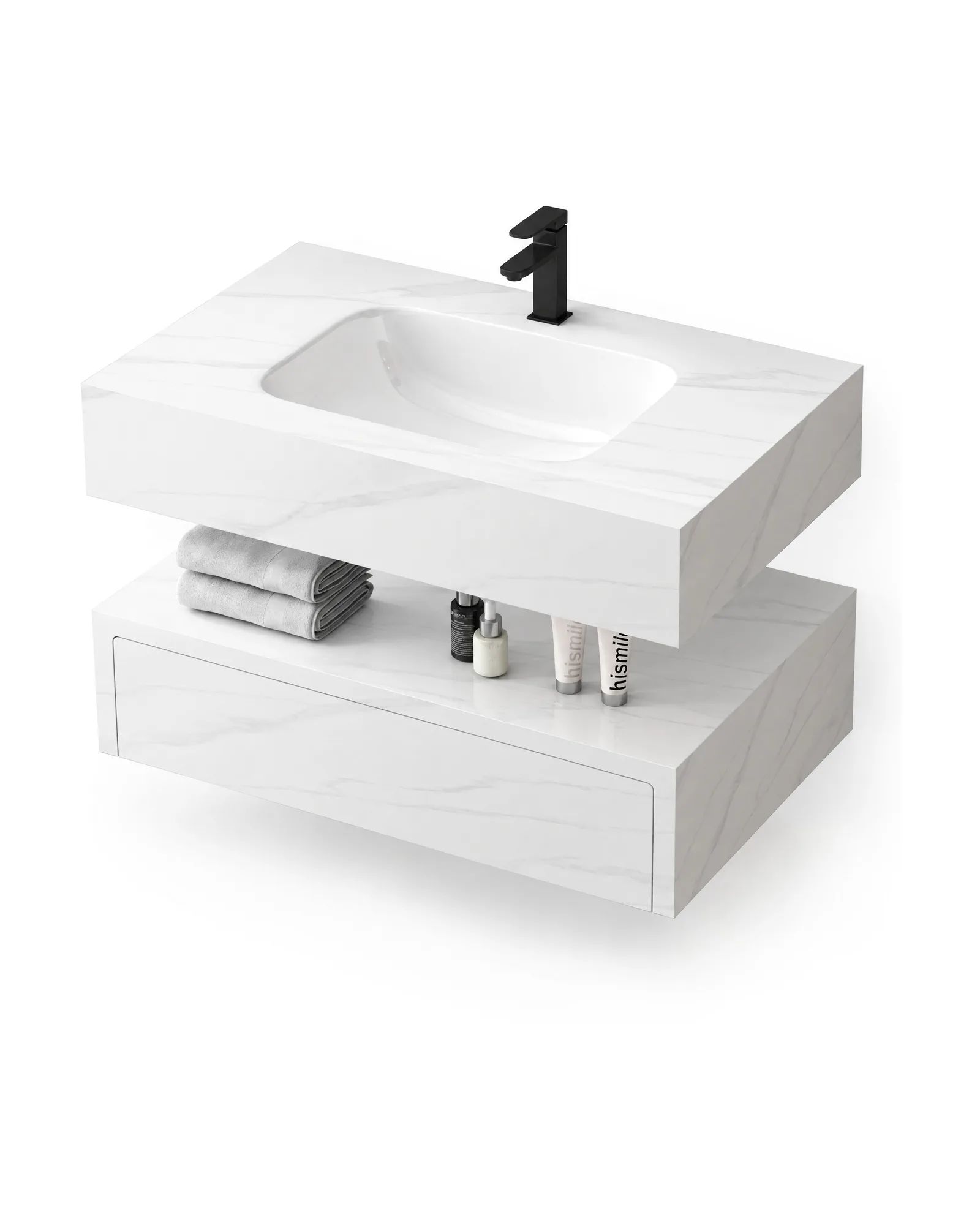 Mueble RACKM-C Calacatta, vista 3/4