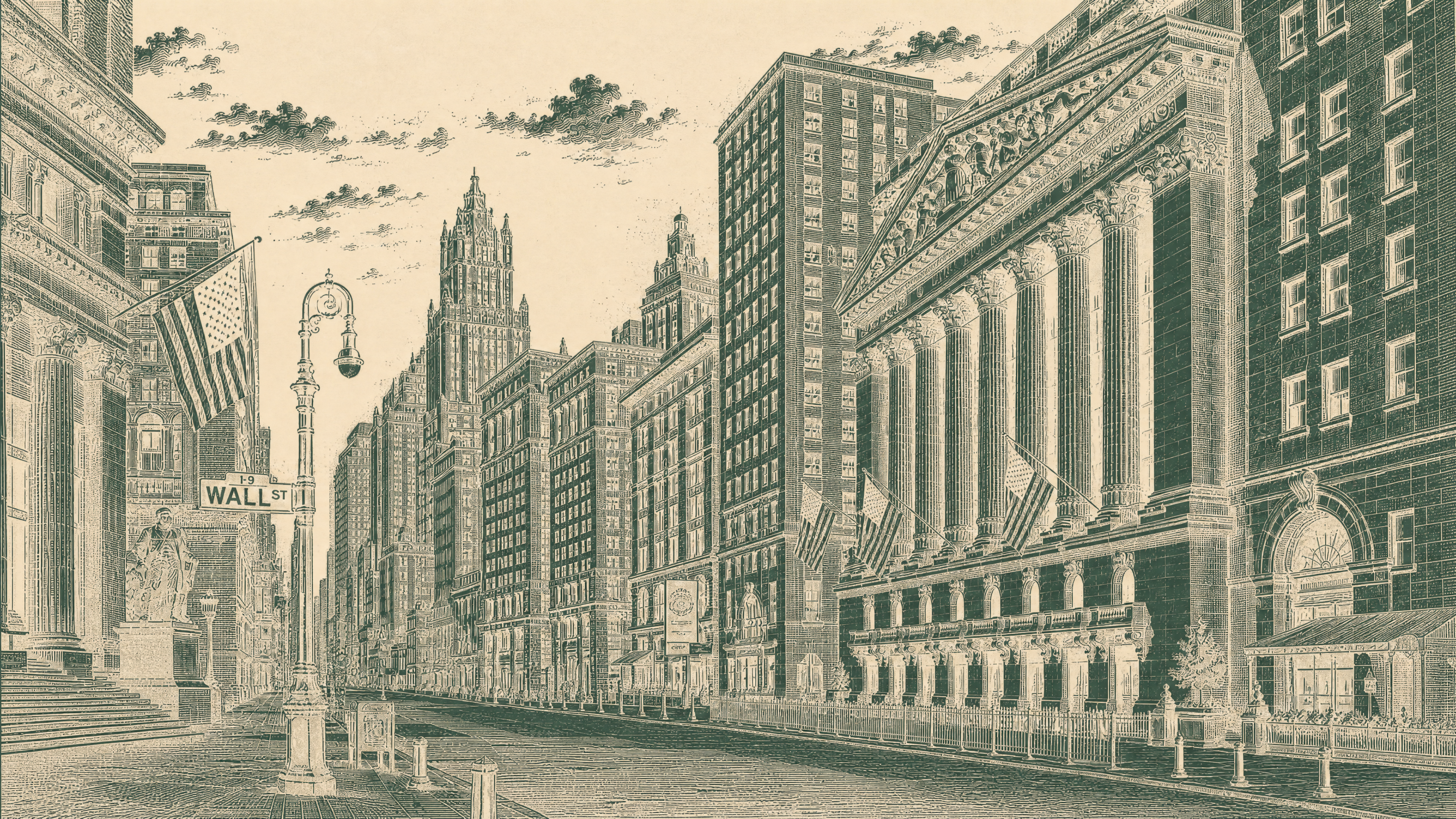 Artistic imagination of wall street