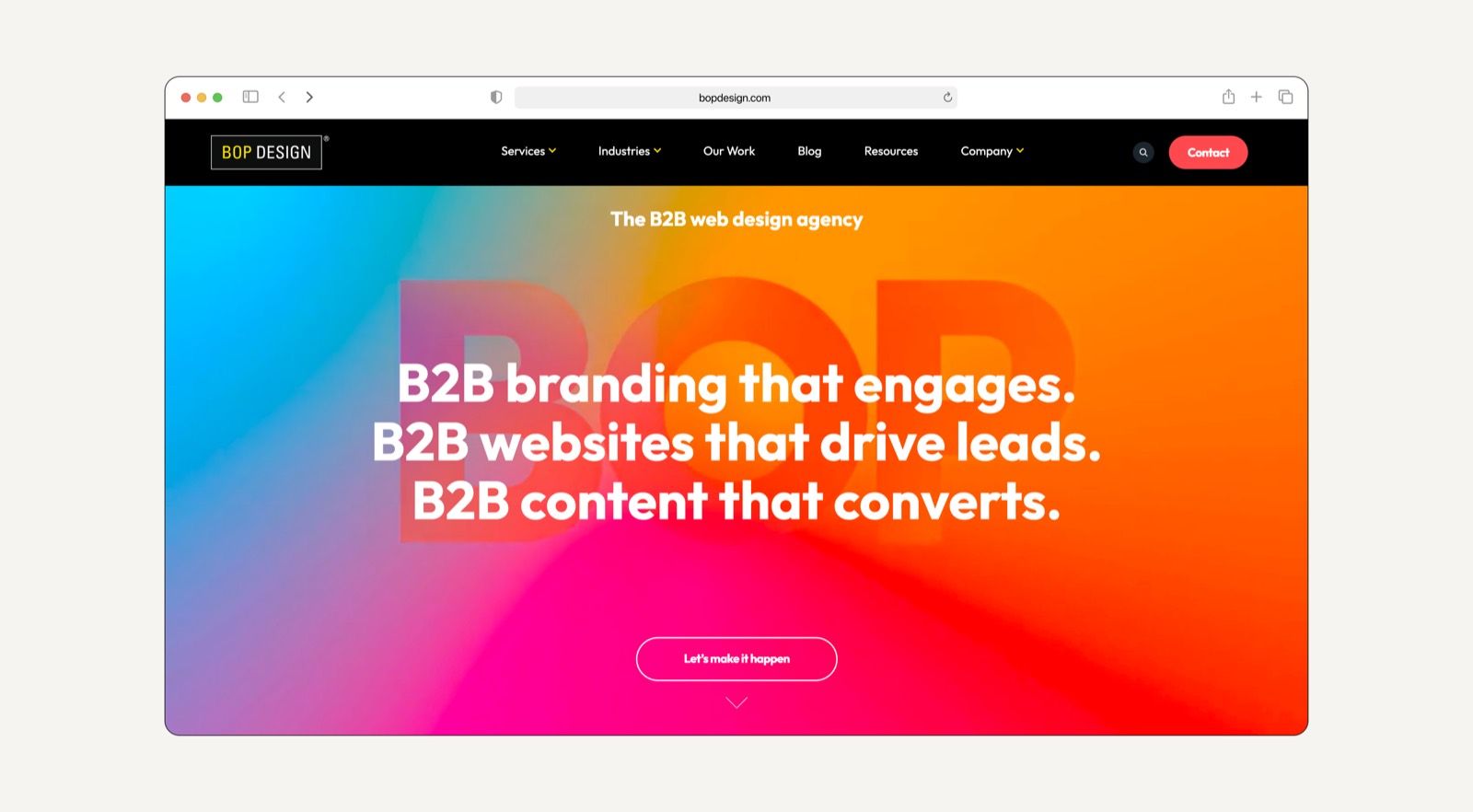 Bop Design SaaS website design agency