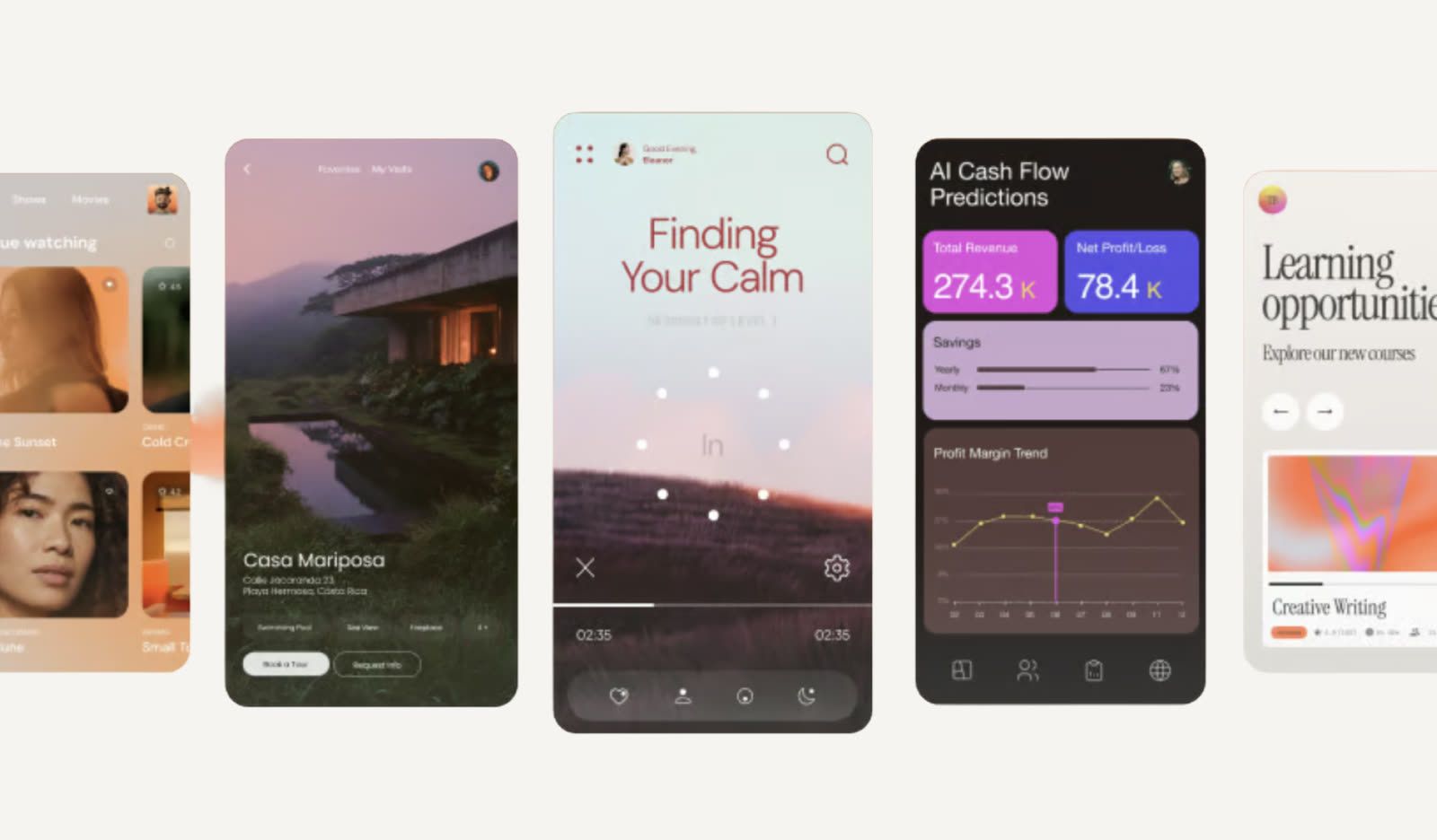 Mobile app screens built with Base44 from chat descriptions