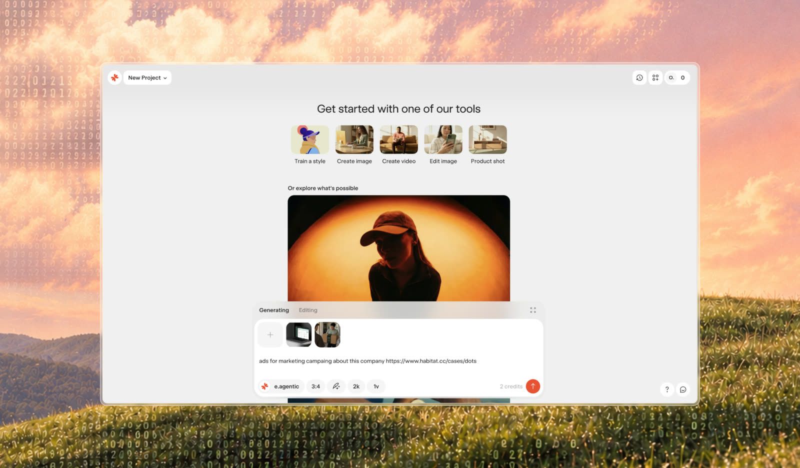 Habitat’s example of Exactly generating ad visuals for a marketing campaign