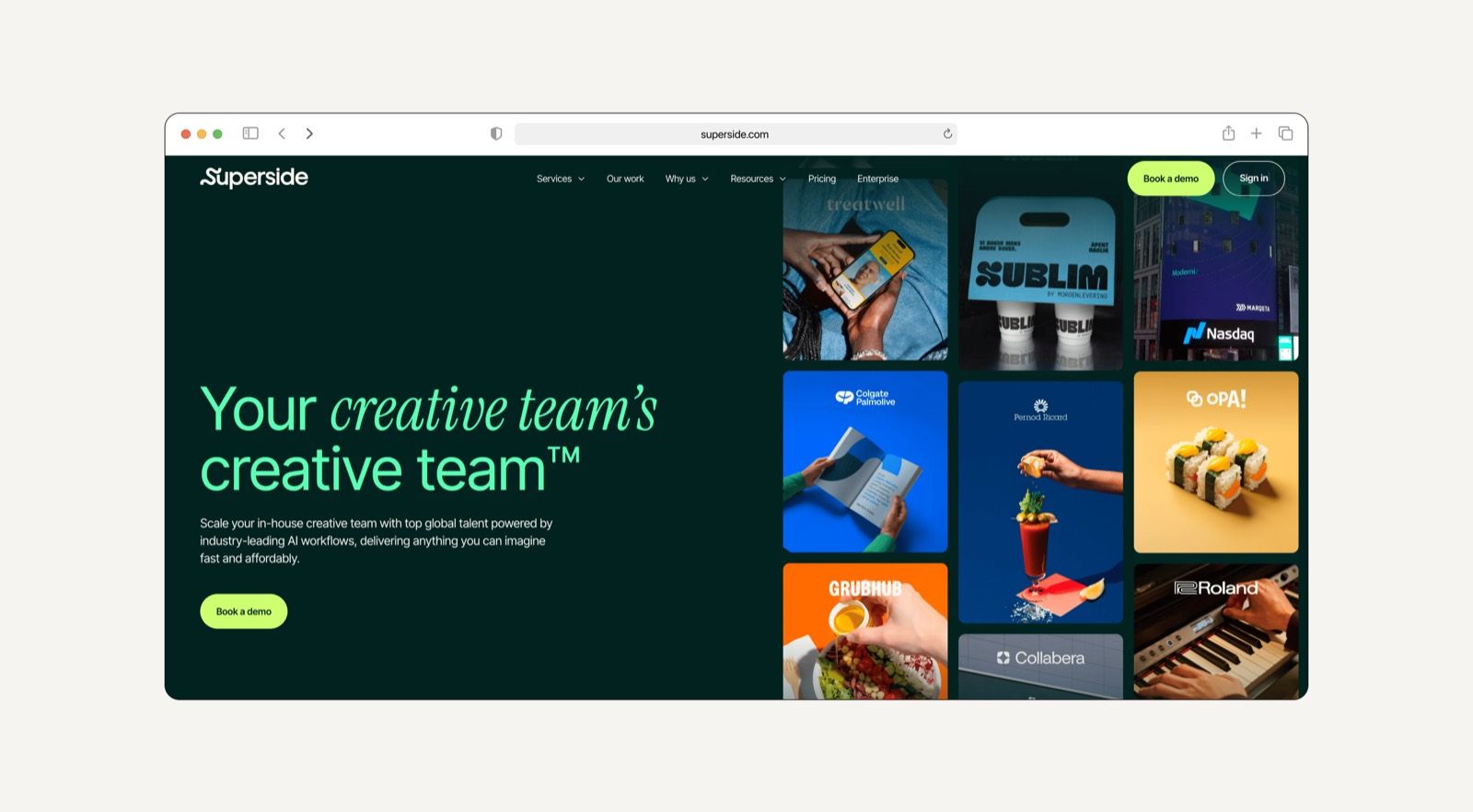 Superside SaaS website design agency