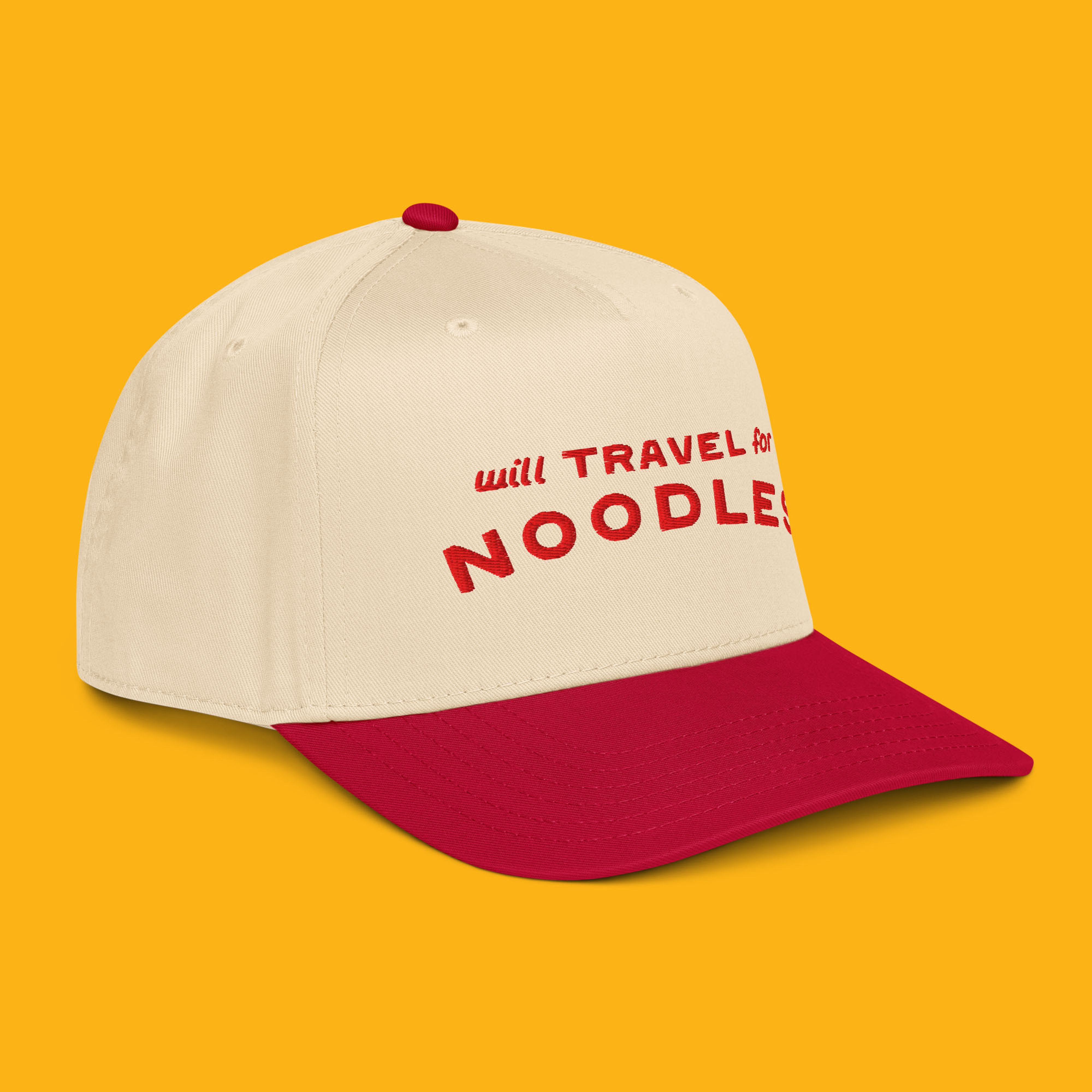 "Will Travel For Noodles" Cap
