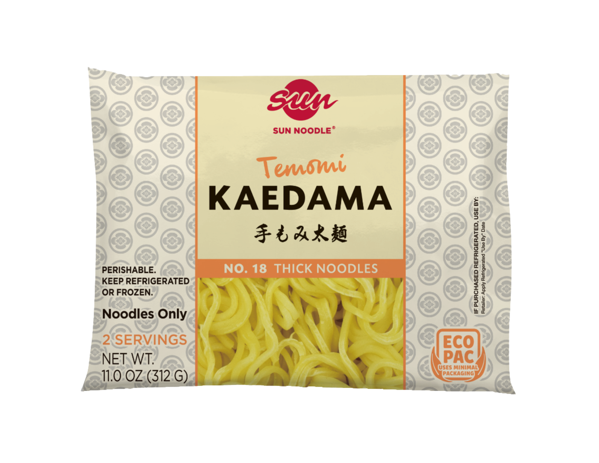 Front view of the Kaedama 18 ramen product on a transparent background