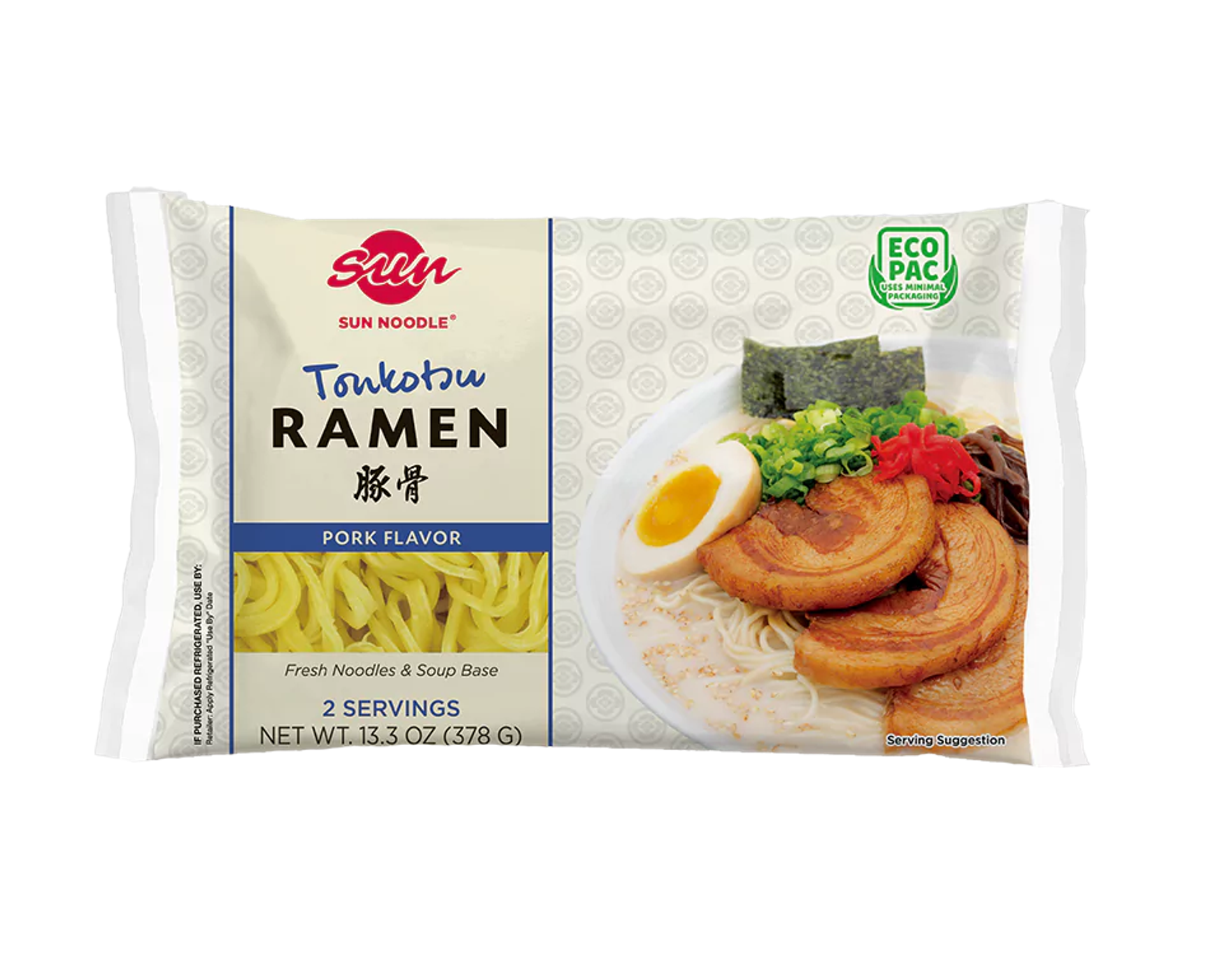 Front view of the tonkotsu ramen product on a transparent background