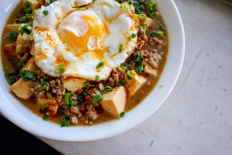 Mabo Tofu Mazemen on a bowl