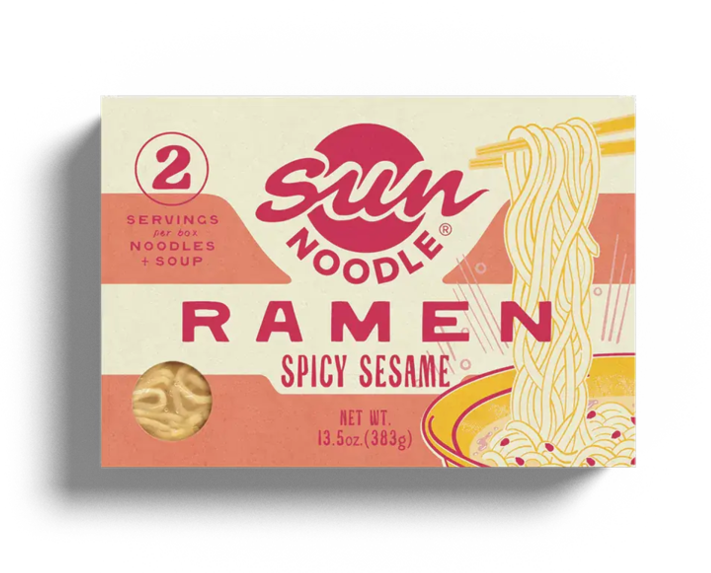 Front view of the Spicy Sesame ramen product on a transparent background