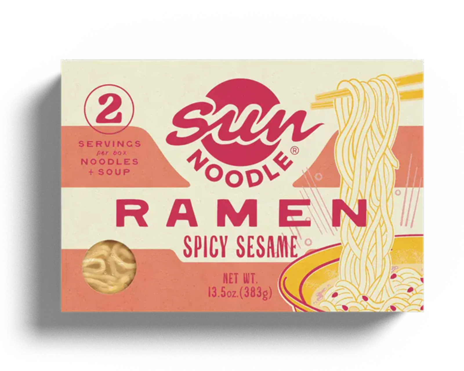 Front view of the Spicy Sesame ramen product on a transparent background