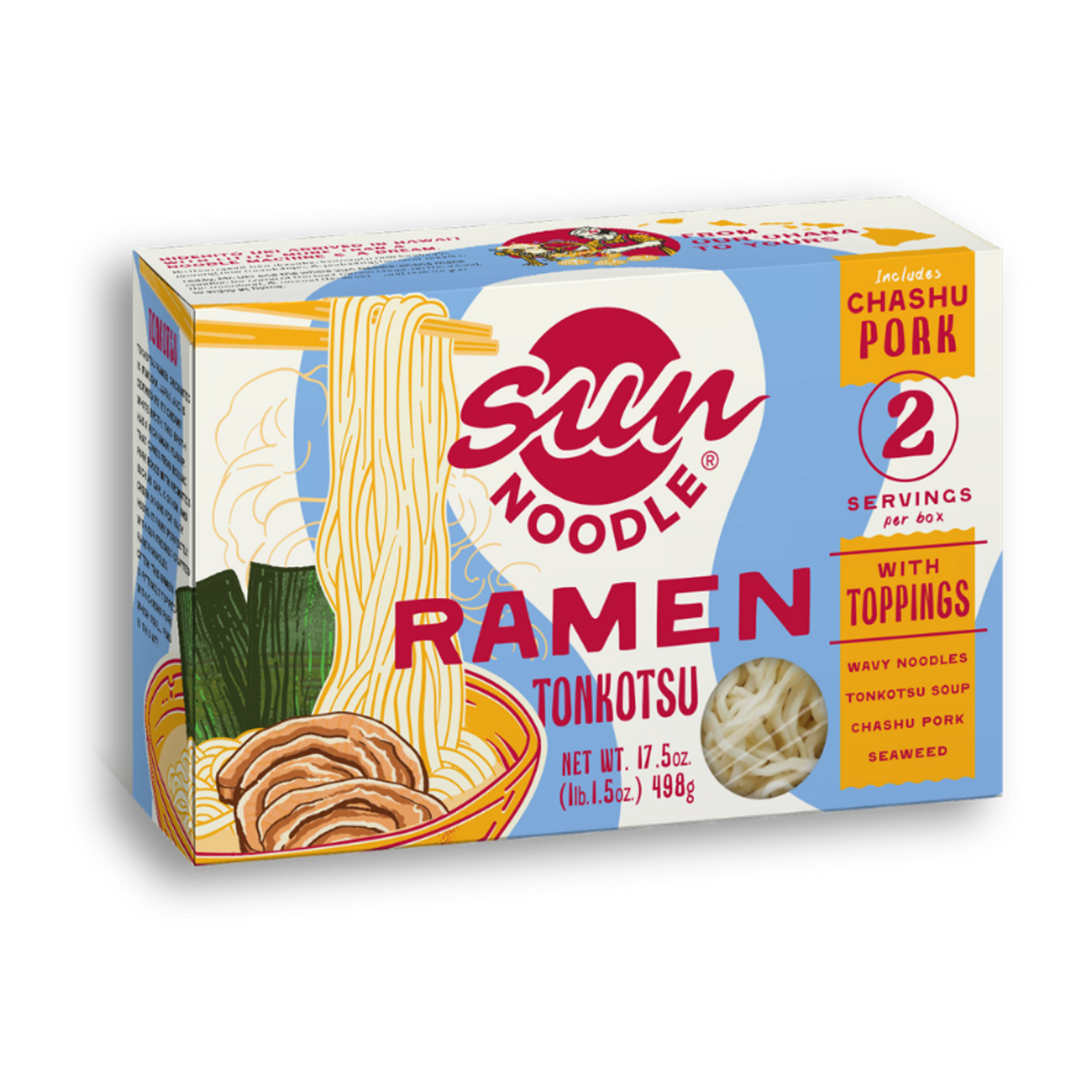 Front/Side View of Tonkotsu Ramen with Toppings on a transparent background