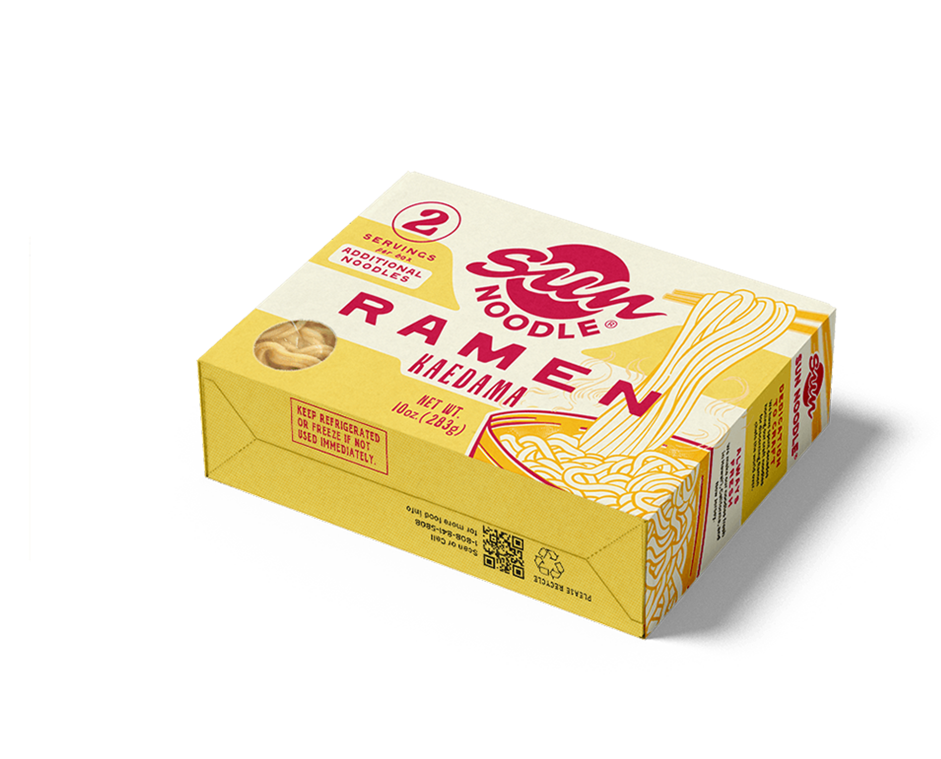 Angled view of the Kaedama ramen product on a transparent background