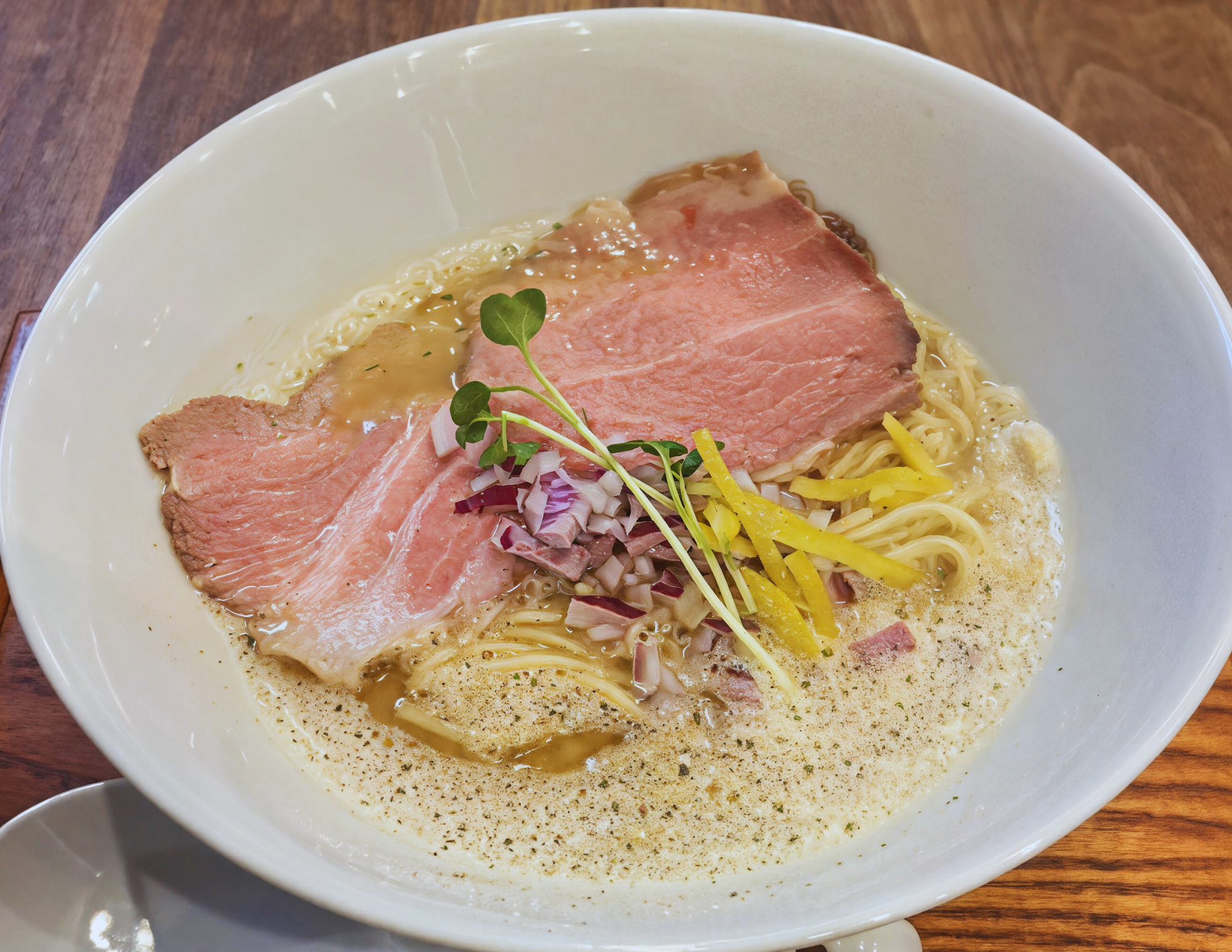 A bowl of Chicken Paitan Ramen