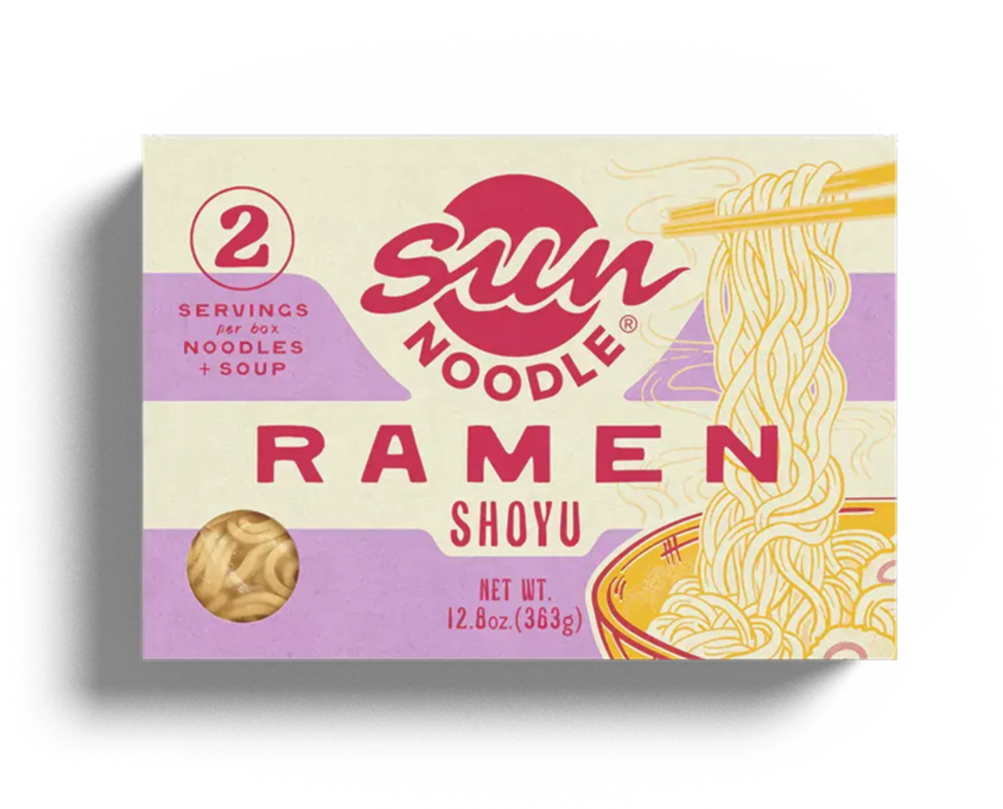 Front view of the Shoyu ramen product on a transparent background