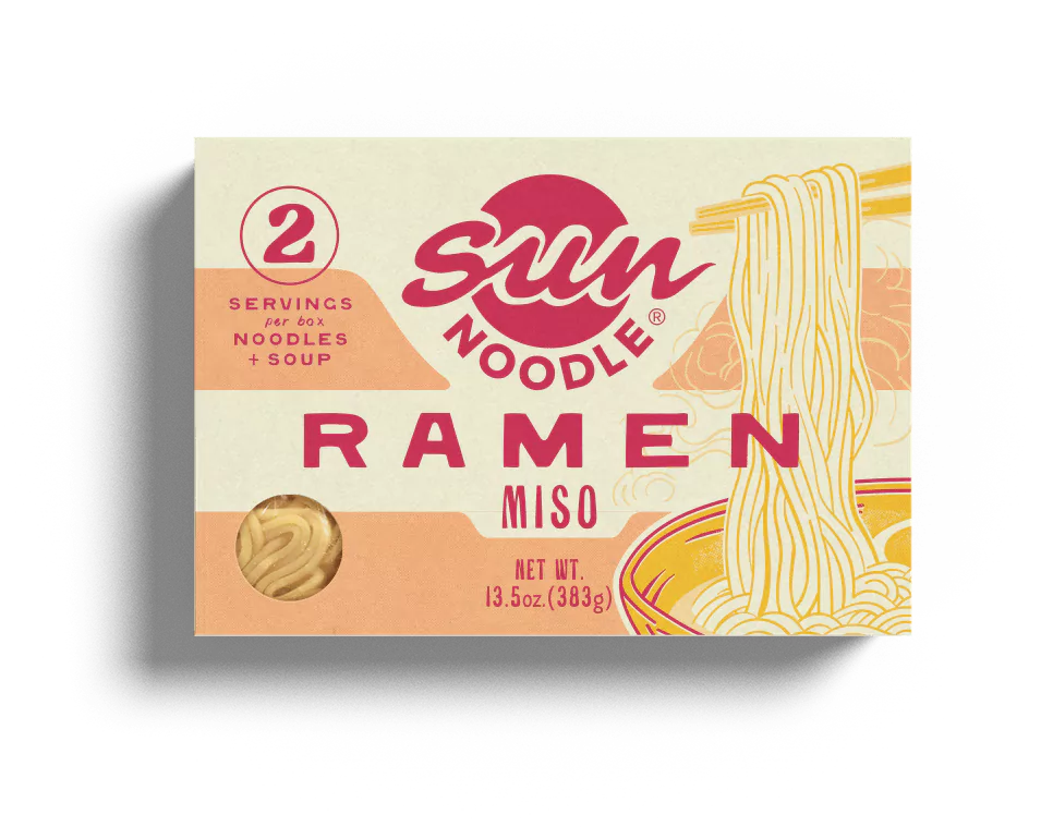 Front view of the Miso ramen product on a transparent background