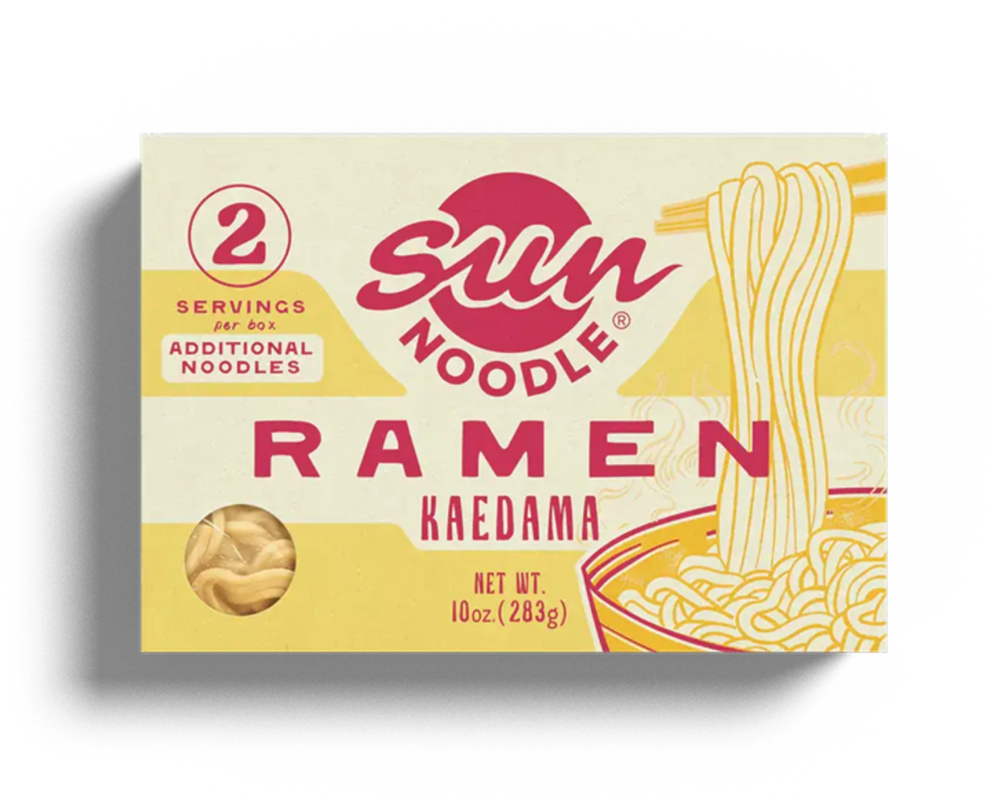 Front view of the Kaedama ramen product on a transparent background