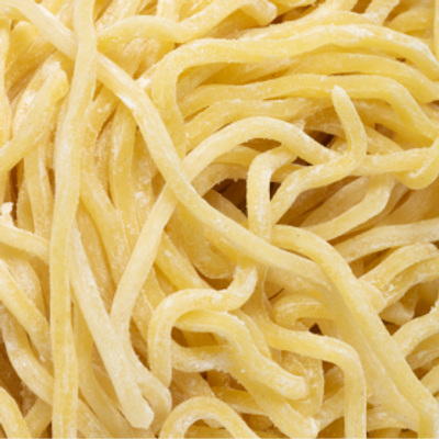 Thick wavy noodles