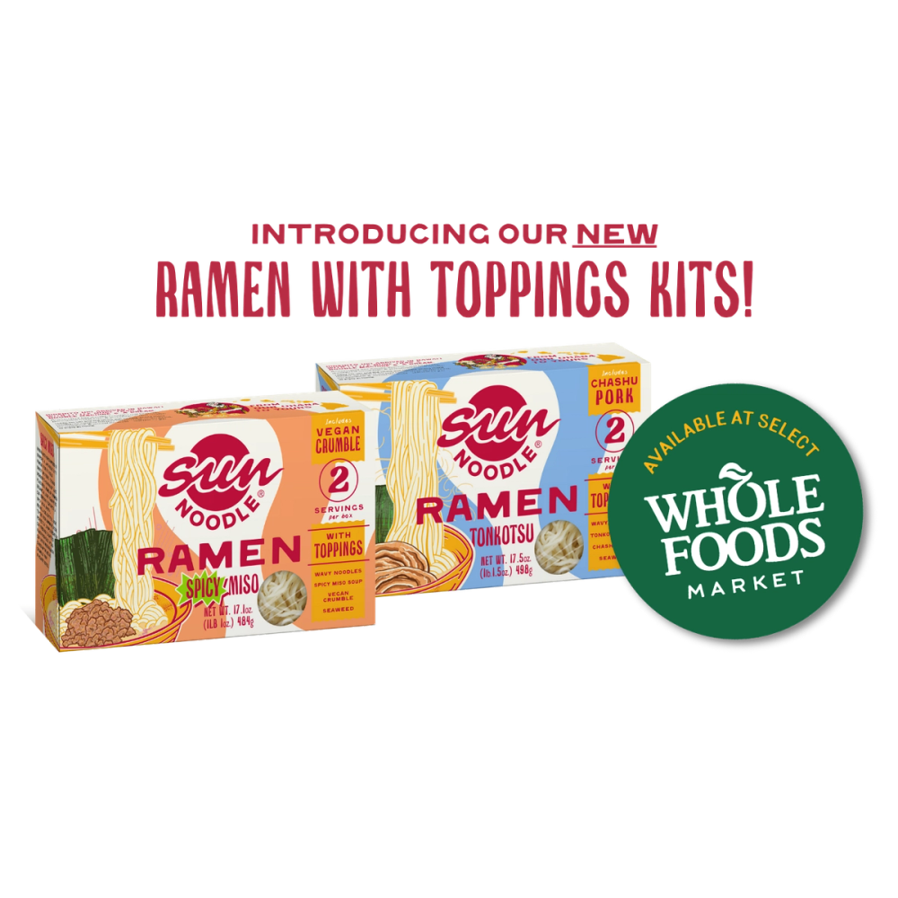 Sun Noodle's New Spicy Miso and Tonkotsu Ramen Kits with Whole Foods Logo