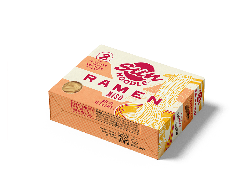 Angled view of the Miso ramen product on a transparent background