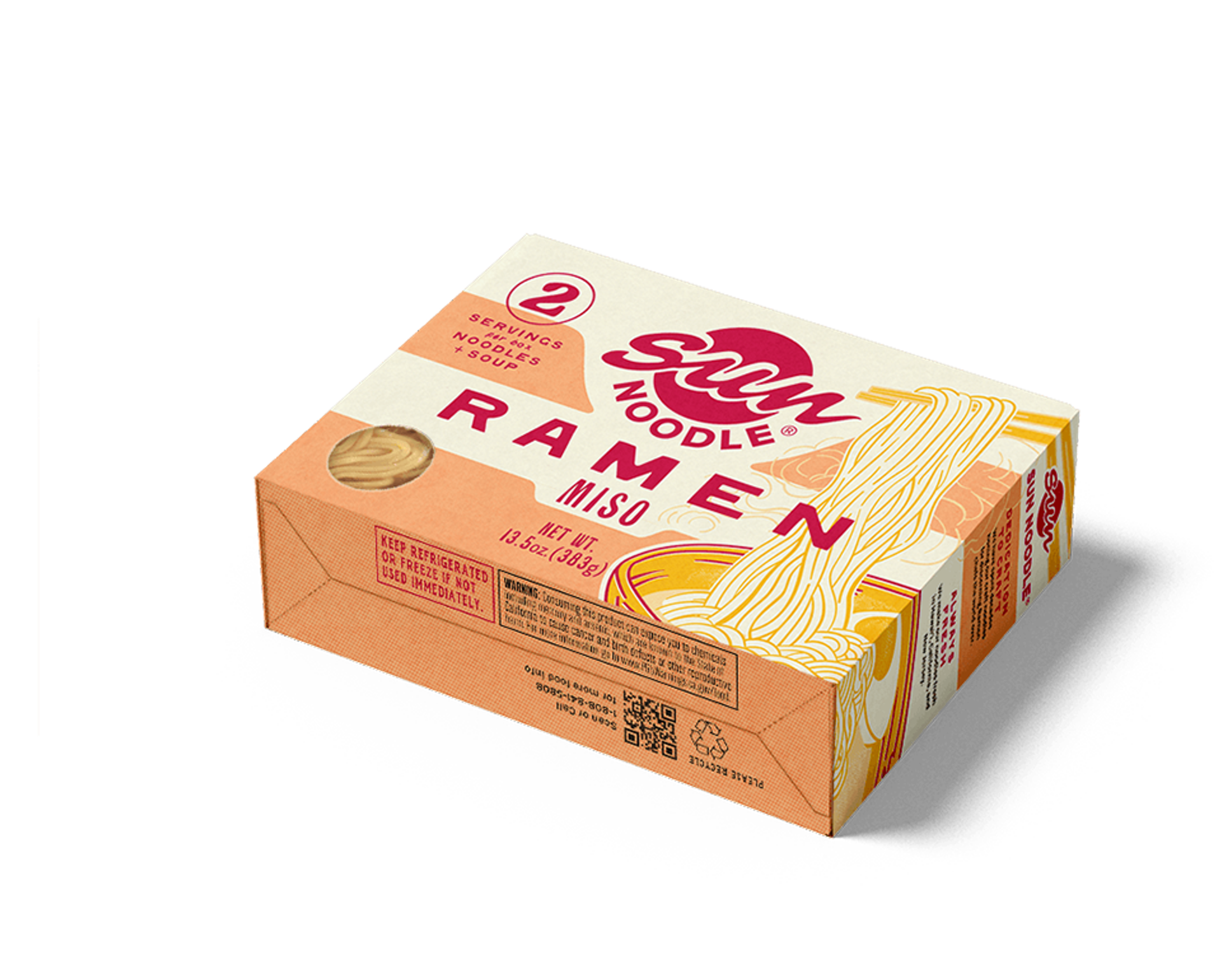 Angled view of the Miso ramen product on a transparent background