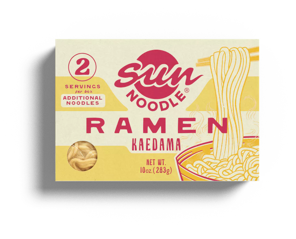 Front view of the Kaedama ramen product on a transparent background