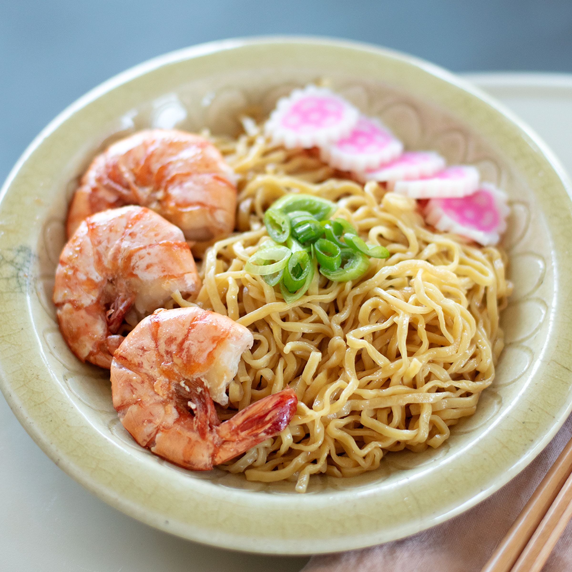 Haleiwa Dry Mein prepared with shrimp