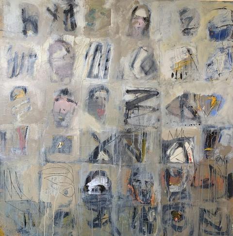 Photo of painting by Skip Lawrence titled: Faces & Figures