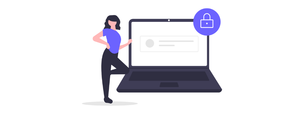 Ilustração representando autenticação de dois fatores com celular e cadeado digital, destacando segurança cibernética para empresas