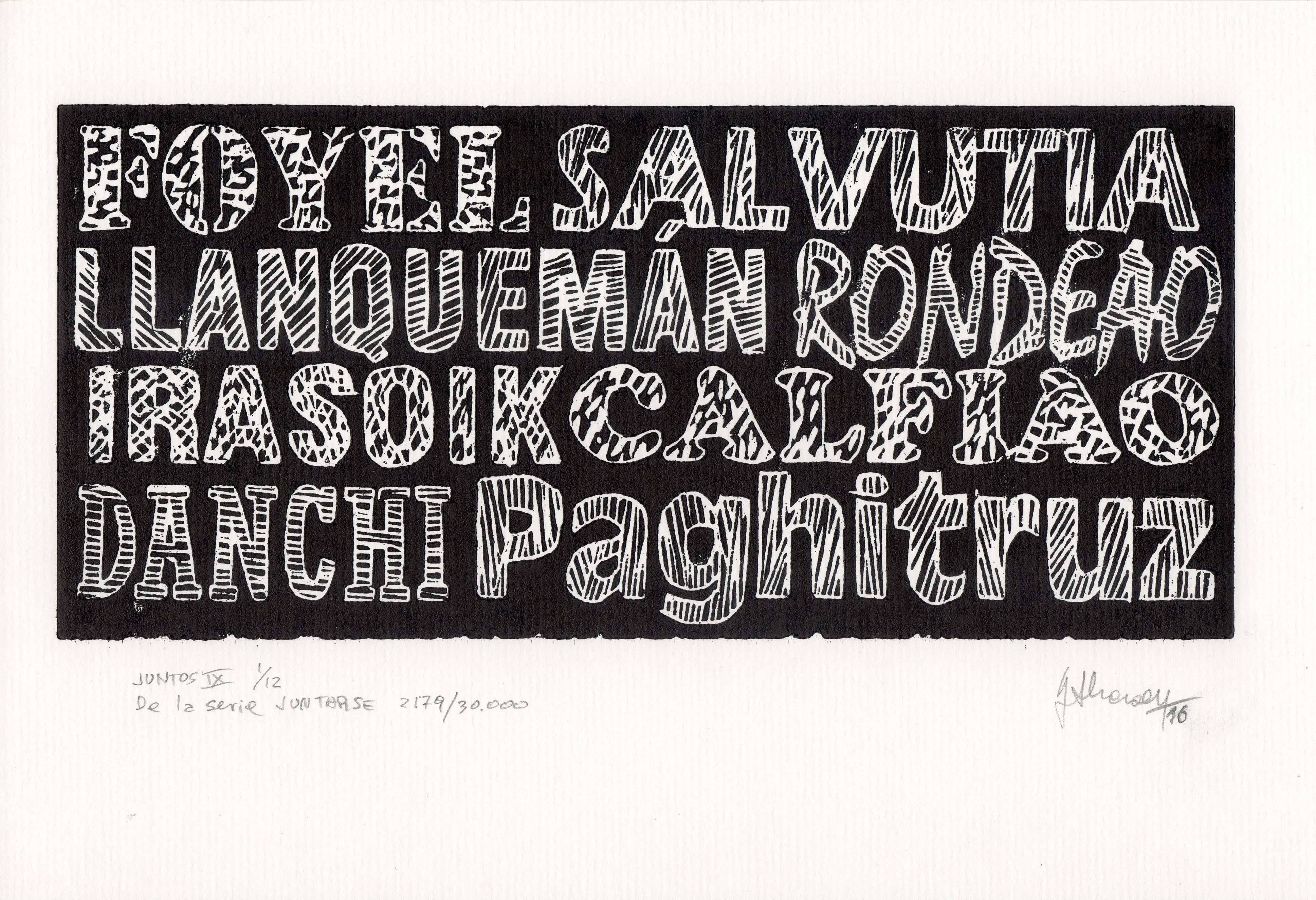JUNTOS IX De la serie JUNTARSE 2.179 al 2.190/30.000