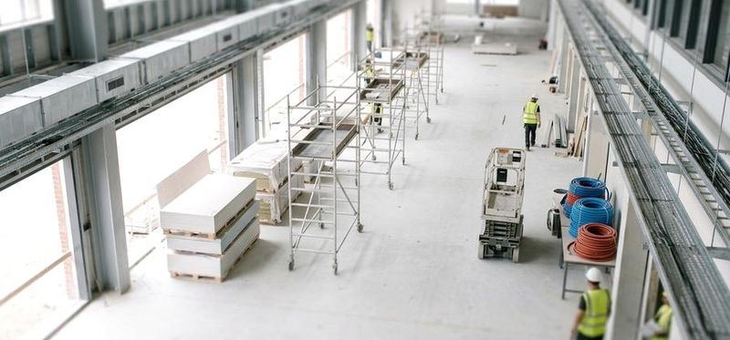 A construction and installation site
