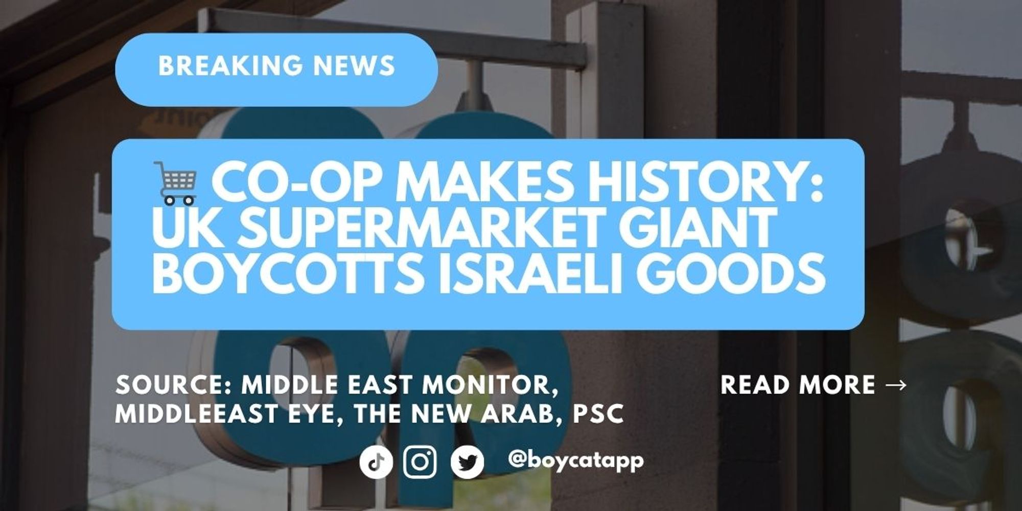 Exterior shot of a Co-op supermarket in the UK