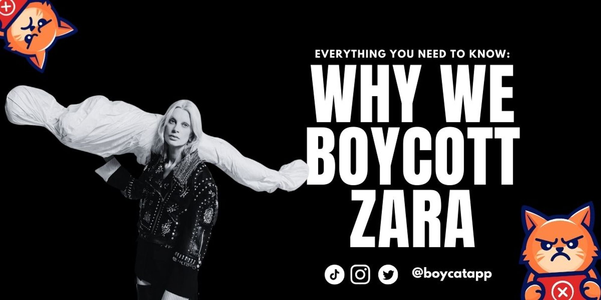 ZARA storefront with protest signs calling for boycott due to complicity in Israeli war crimes against Palestinians
