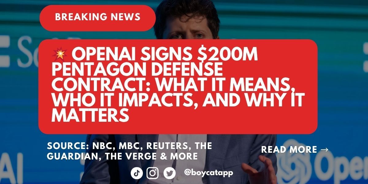 Pentagon building overlaid with OpenAI logo