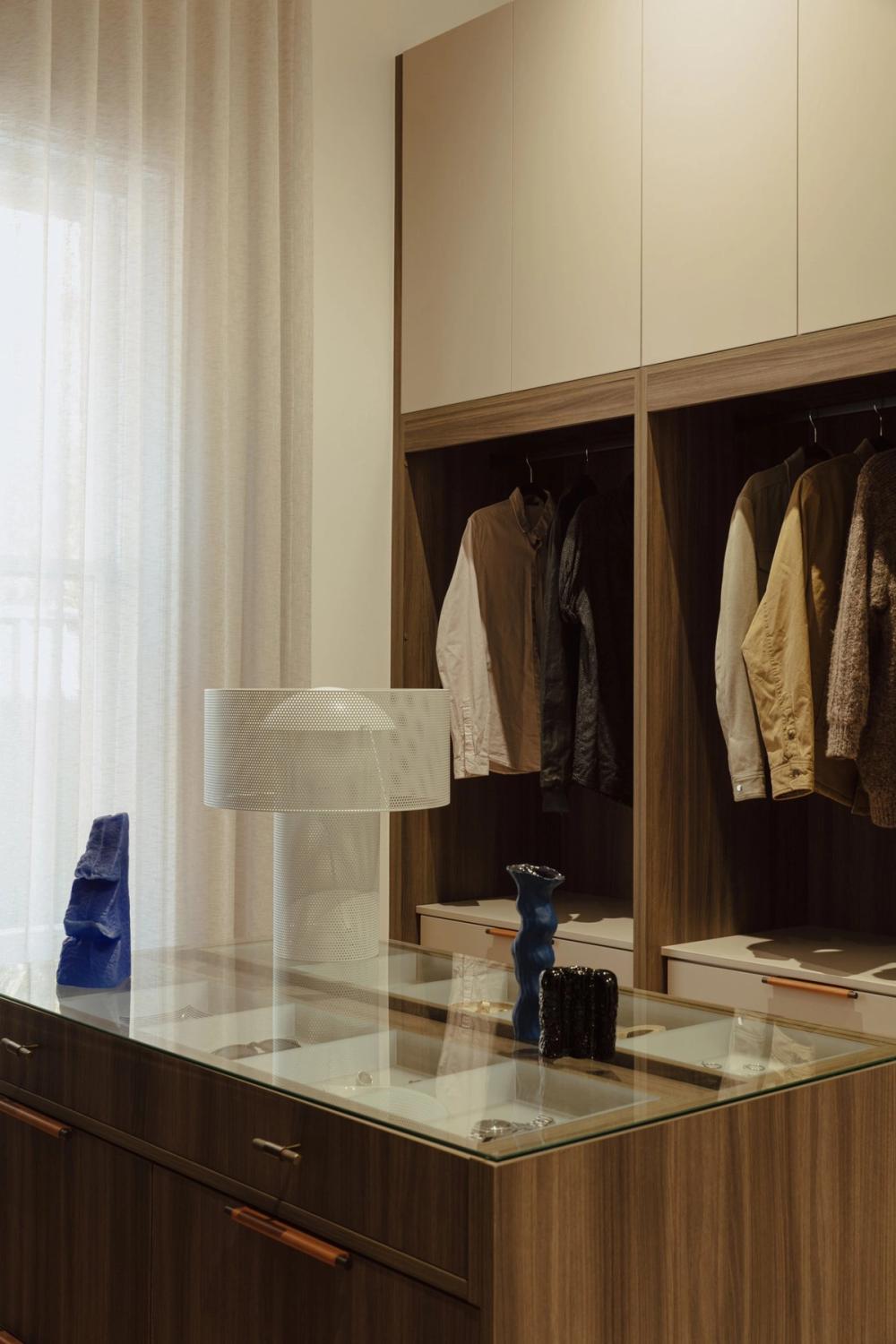 Walk-in robe at the Largs Bay home designed and built by RESLU