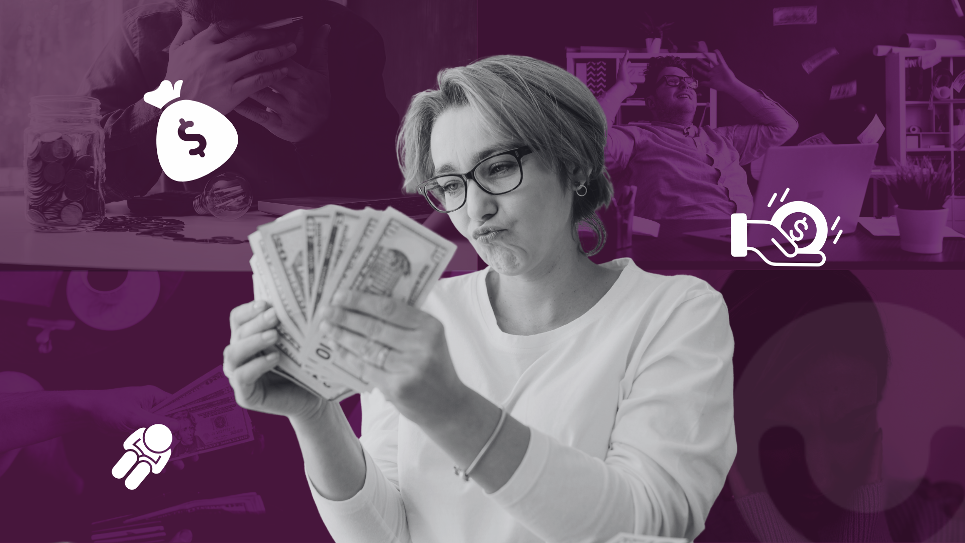 Person feeling anxious while checking bank account balance, illustrating a scarcity mindset