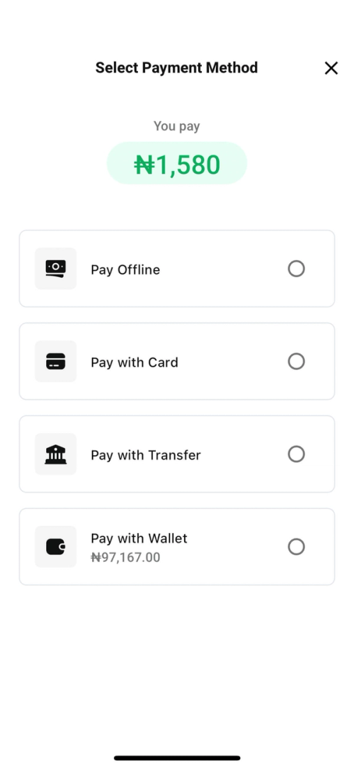 Select your preferred payment method