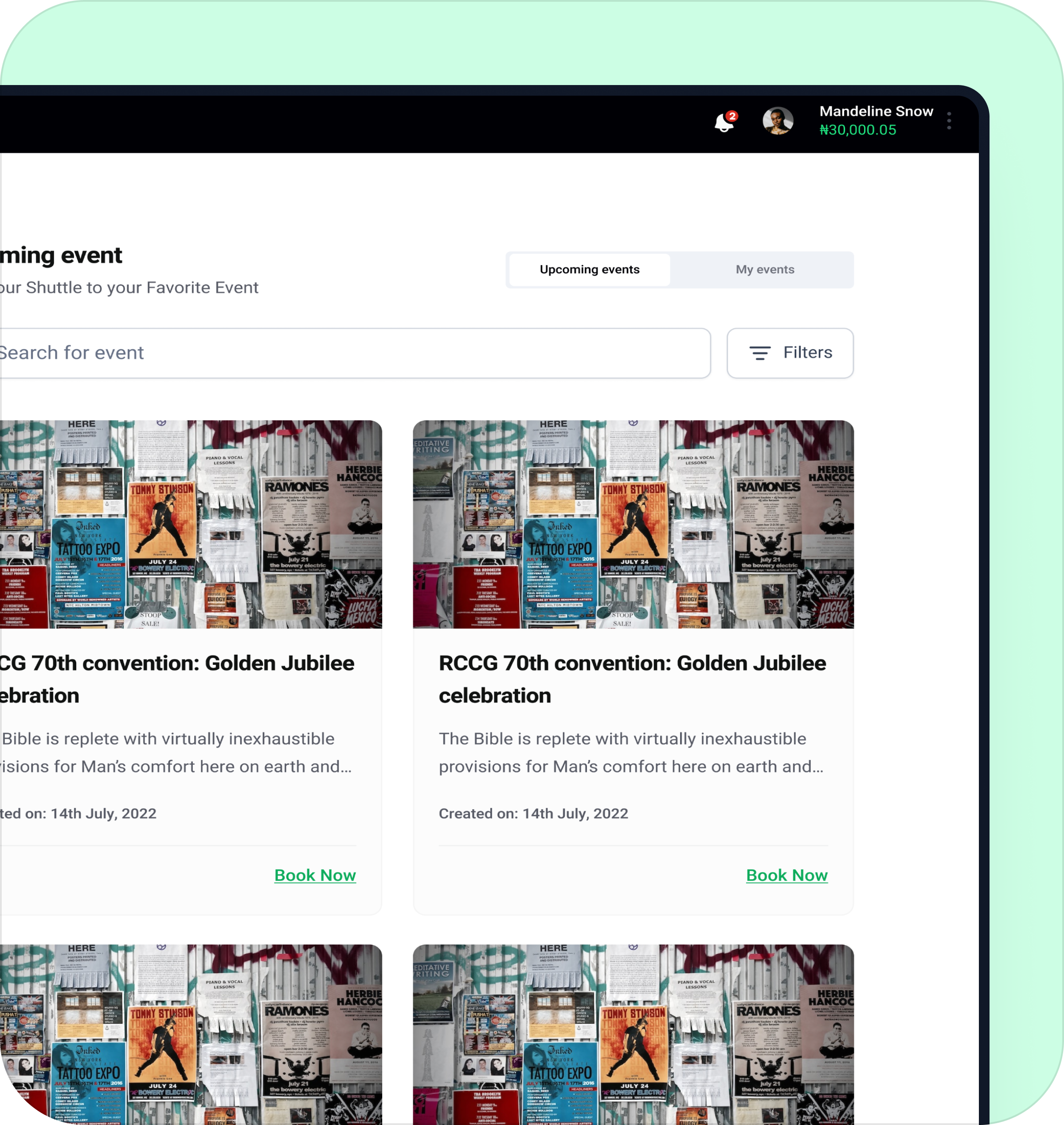 event go dashboard