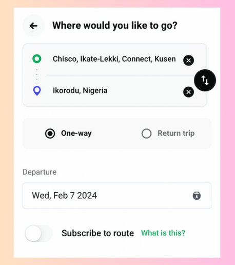 Enter all the details for your first trip